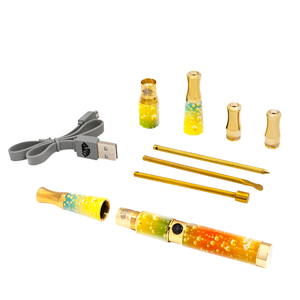 3.0 Ceramic & Quartz Vaporizer- Bubbles (GOLD)