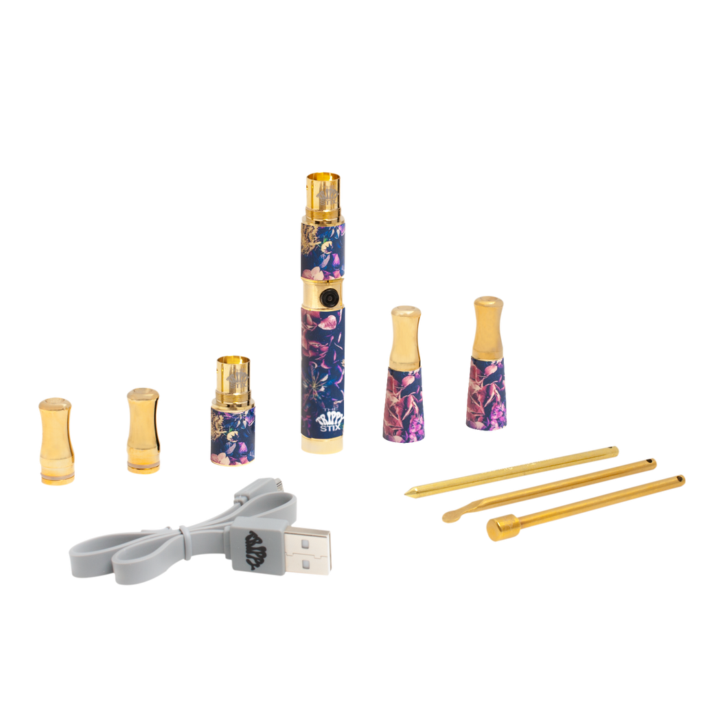3.0 Ceramic & Quartz Vaporizer- BUDS & ROSES (GOLD)