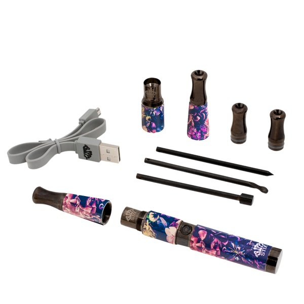 3.0 Ceramic & Quartz Vaporizer- BUDS & ROSES (GUN METAL)