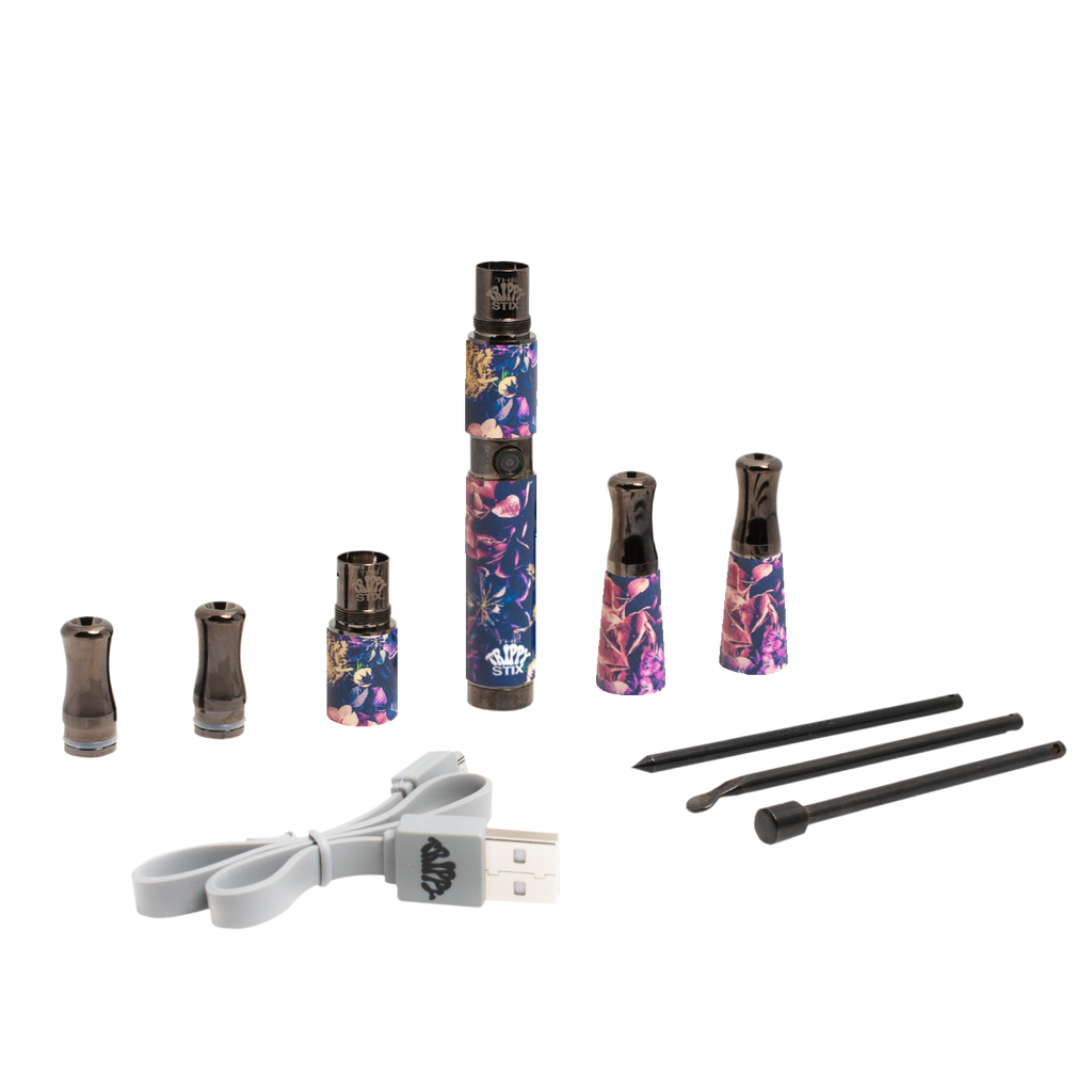3.0 Ceramic & Quartz Vaporizer- BUDS & ROSES (GUN METAL)
