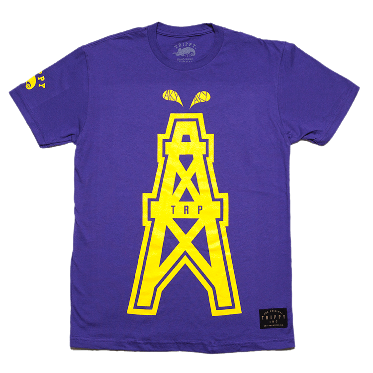 Men's Oil Rig T-Shirt (Yellow/Purple)